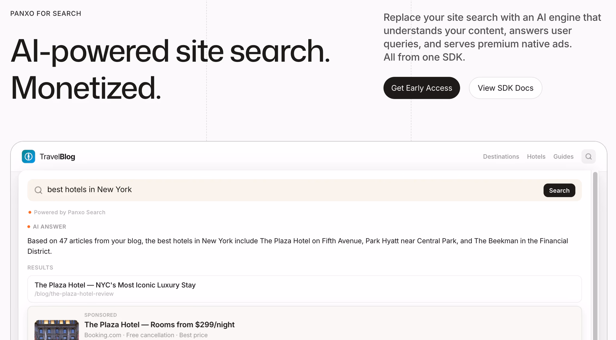 Introducing Panxo for Search: AI-Powered Site Search That Pays for Itself